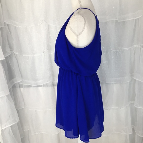 Lac Bleu, Royal Blue Short Chiffon Dress - Picture 7 of 11